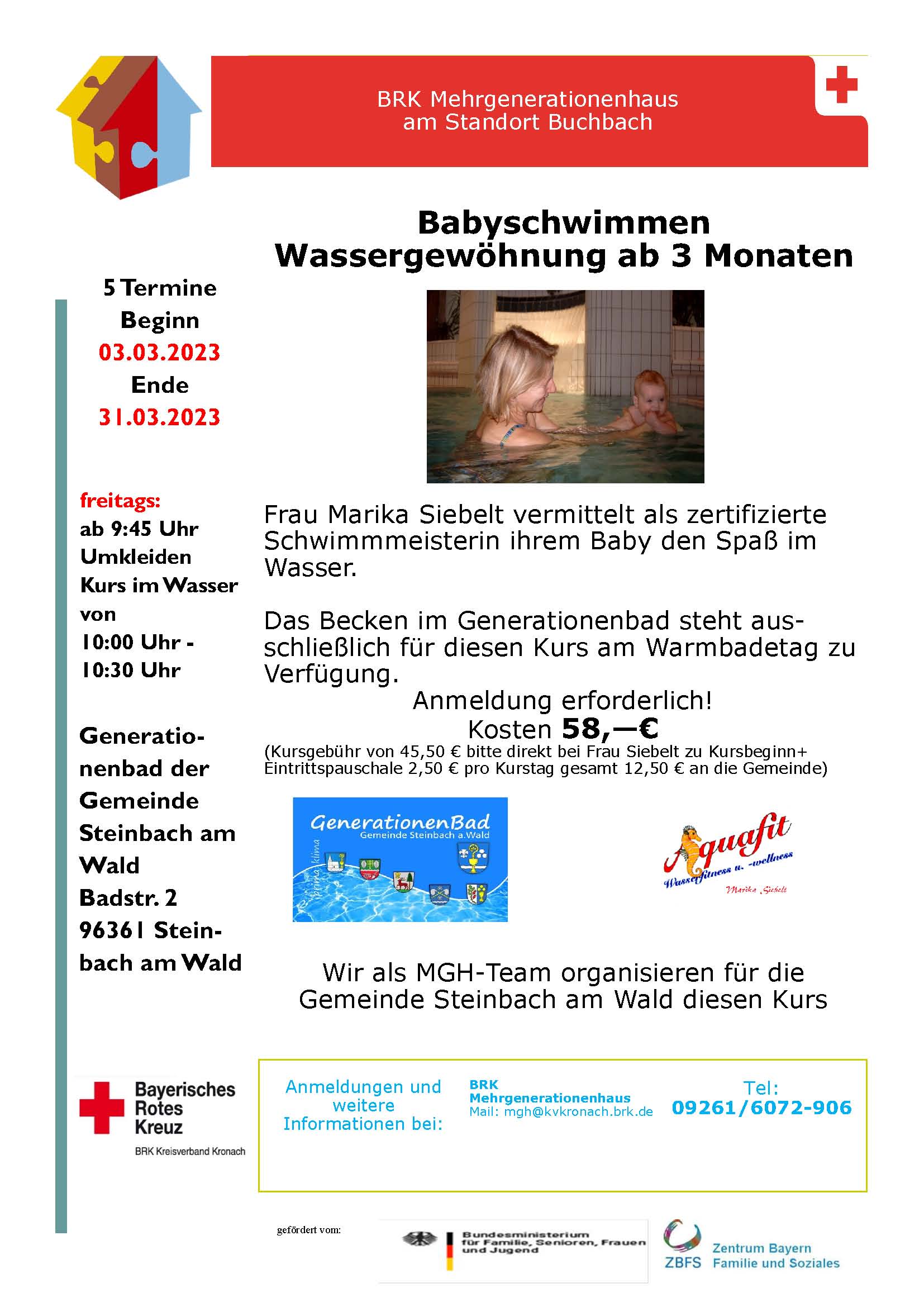 Babyschwimmen Wassergewöhnung ab 3 Monaten