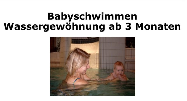 Babyschwimmen - Wassergewöhnung ab 3 Monaten
