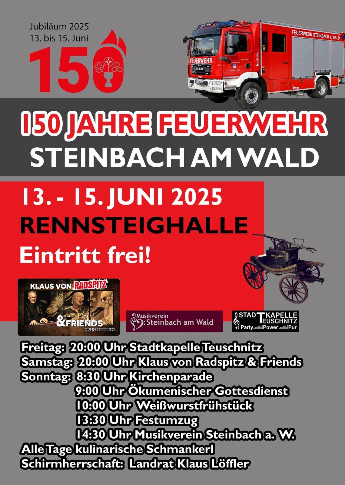 150 Jahre Freiwillige Feuerwehr Steinbach  a.Wald