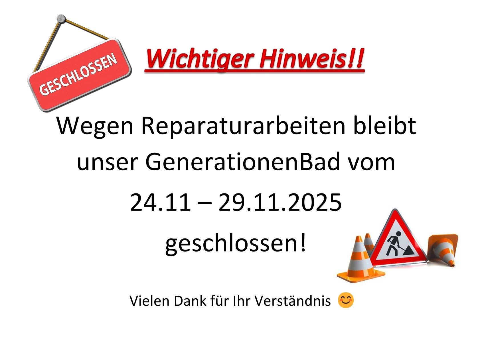 Schließung Generationenbad November 2025
